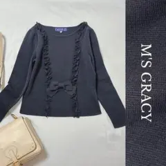 極美品 M'S GRACY 2024年 リボン刺繍 カットソー ブラック 38 - メルカリ