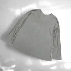 DES PRES デプレ Vネック 長袖カットソー グレー レディース（b1のサムネイル