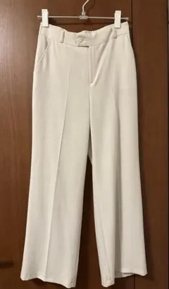 DHOLIC バックゴムリネン混スラックスパンツ