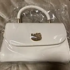 ハローキティ 持ち手付きロングストラップショルダープレートバッグ 白