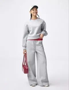 グレー クルーネック トレーナー M