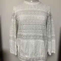 希少 美品 ラルフローレン高級インド綿レースブラウス白S〜M相当 お盆特価のサムネイル