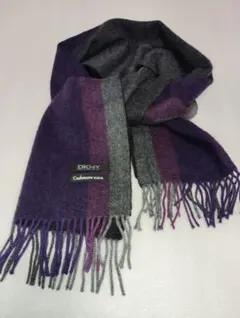 DKNY　カシミア100%マフラー　バイカラー　柔らか　ユニセックスマフラー