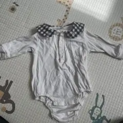 チェック柄襟付きロンパース
