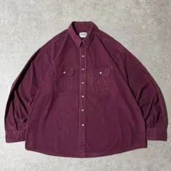 80s USA製 FIVE BROTHER シャモアクロスシャツ ボルドー XL