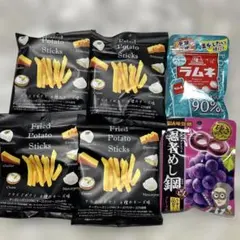 フライドポテト６種のチーズ味・大粒ラムネ・忍者めし鋼グレープ味