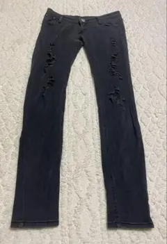 ダメージスキニー　ダークグレー