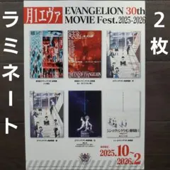 映画　月1エヴァ エヴァンゲリオン 30th　ラミネート+　フライヤー　２枚