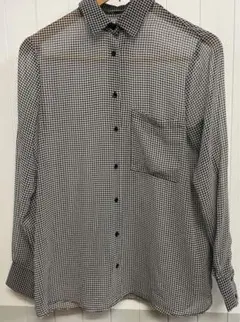 ZARA BASIC ザラベーシック　 Sサイズ　シースルー千鳥格子柄シャツ