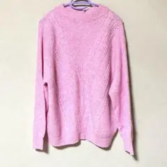 【新品タグ付き】ジュンコ シマダ PART2春色ピンク 編み込みニットセーターのサムネイル
