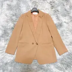 プロポーション 3 ジャケット 無地 ドット キャメル 通勤 卒業式 入学式