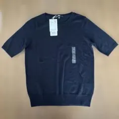 ユニクロ エクストラファインメリノ クルーネックセーター(五分袖) M 未着用②