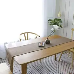 ウォッシャブルポリジュート テーブルランナー 耐熱 ダイニングテーブルランナー