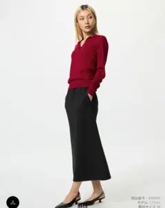 ユニクロ　ドライスウェットナローロングスカート