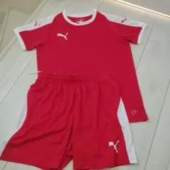 PUMA サッカーウェアセット 160サイズ レッド 1度着用のみ
