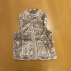 GapKids グレー フェイクファーベスト L