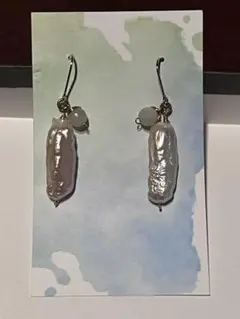 ハンドメイドピアス 2種①ムーンストーン•カイヤナイト②ムーンストーン•パール