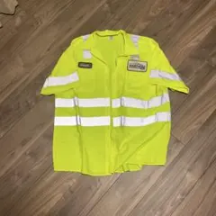 CINTAS 蛍光イエロー 反射材付き 半袖ワークシャツ 2XL