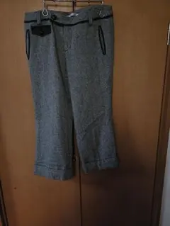 ELLE　グレー ツイード風 ハーフパンツ