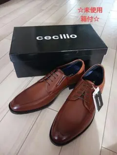 新品未使用、箱タグ付☆「cecilio Uチップモカシン ビジネスシューズ」☆