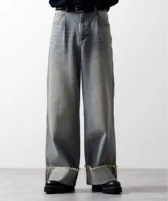 CLELヴィンテージデザイン ロールアップデニムパンツ　S