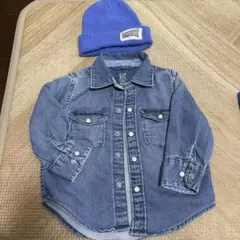 GAP デニム風ジャケット 12-18ヶ月　＆ニット帽子のセット