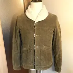 メンズ【美品 レリューム】カーキ S コーデュロイ ボア シェルパージャケット