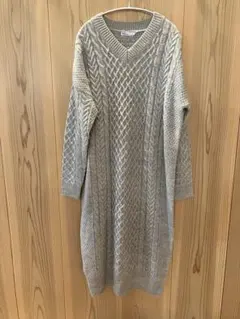 CRAFT STANDARD BOUTIQUE Vネックケーブルニットワンピ