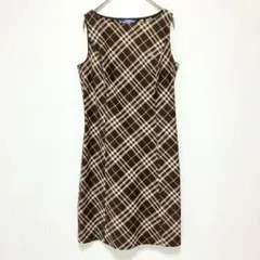 BURBERRY ブルーレーベル チェック 厚手 ノースリーブワンピース M