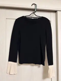 極美品✨ FOXEY KNIT TOP 白襟 半袖 38size 白黒 - メルカリ
