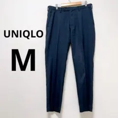 ユニクロ ネイビー 感動パンツ ポリエステル100% チェック柄 シンプル