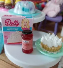 ドールハウス ミニチュア チーズケーキタルト ボックス付き セット ホイップ