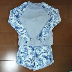 長袖 ラッシュガード セパレート水着 11-12Y ボタニカル柄