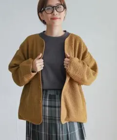 URBAN RESEARCH DOORS ノーカラージャケット ブラウン