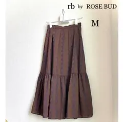 未使用 rb by ROSE BUD 刺繍ティアードスカート ロングスカート M
