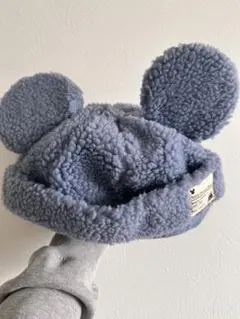 ミッキーマウス耳付きフリース帽子