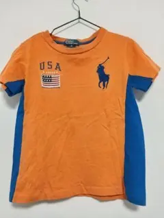 7ラルフローレン Tシャツ 115 ビッグポニー 星条旗 オレンジ キッズのサムネイル