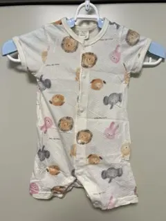 【美品】nikohug ベビー服 パステル調動物柄ロンパース 80