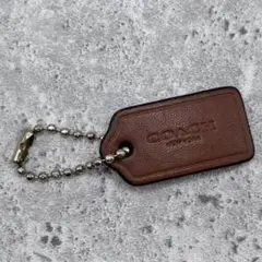 COACH Leather Hang Tag Charm Brown 체인