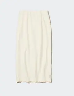 ユニクロ デニムジャージーナローロングスカート オフホワイト L