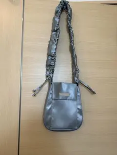 ギャザーハンドルフェイクレザーレザーフラップバッグ / 2WAYショルダーバッグ