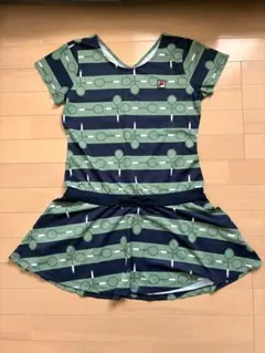 FILA テニスワンピース ネイビー/グリーン