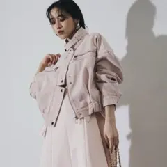 ZIPピンクデニムジャケット ANDREA&CO. AUBREY ブルゾン - メルカリ