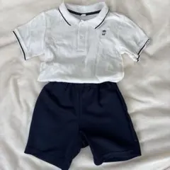 幼児教室　受験　体操服セット 白ポロシャツ ネイビーショートパンツ