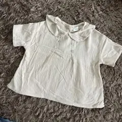 tete a tete 襟付きシャツ ガーゼ 90cmベージュ