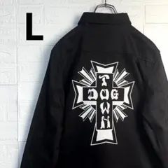 【極美品】 DOG TOWN 長袖 シャツ ジャケット バックプリント 十字架