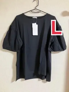 新品 ハニーズ ボリューム袖 半袖Tシャツ ブラック Lサイズ