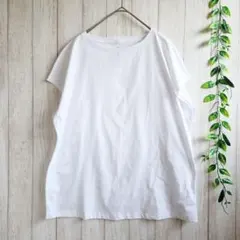 無印良品 美品 フレンチスリーブ Tシャツ ホワイト XLサイズのサムネイル