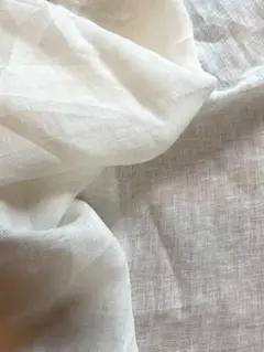 헴프 린넨 헤링본 패턴 ⭐ ︎ 화이트 화이트 75 x 165 cm