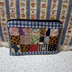♡パッチワークデザインポーチ